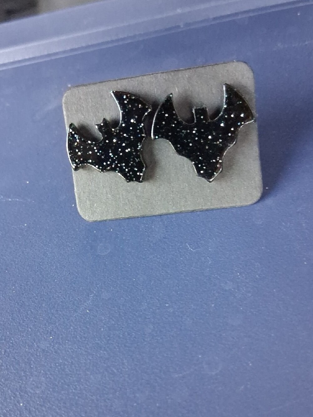 $8 Each Or Bundle 5/$20 Sparkling Black Bat Stud Earrings
